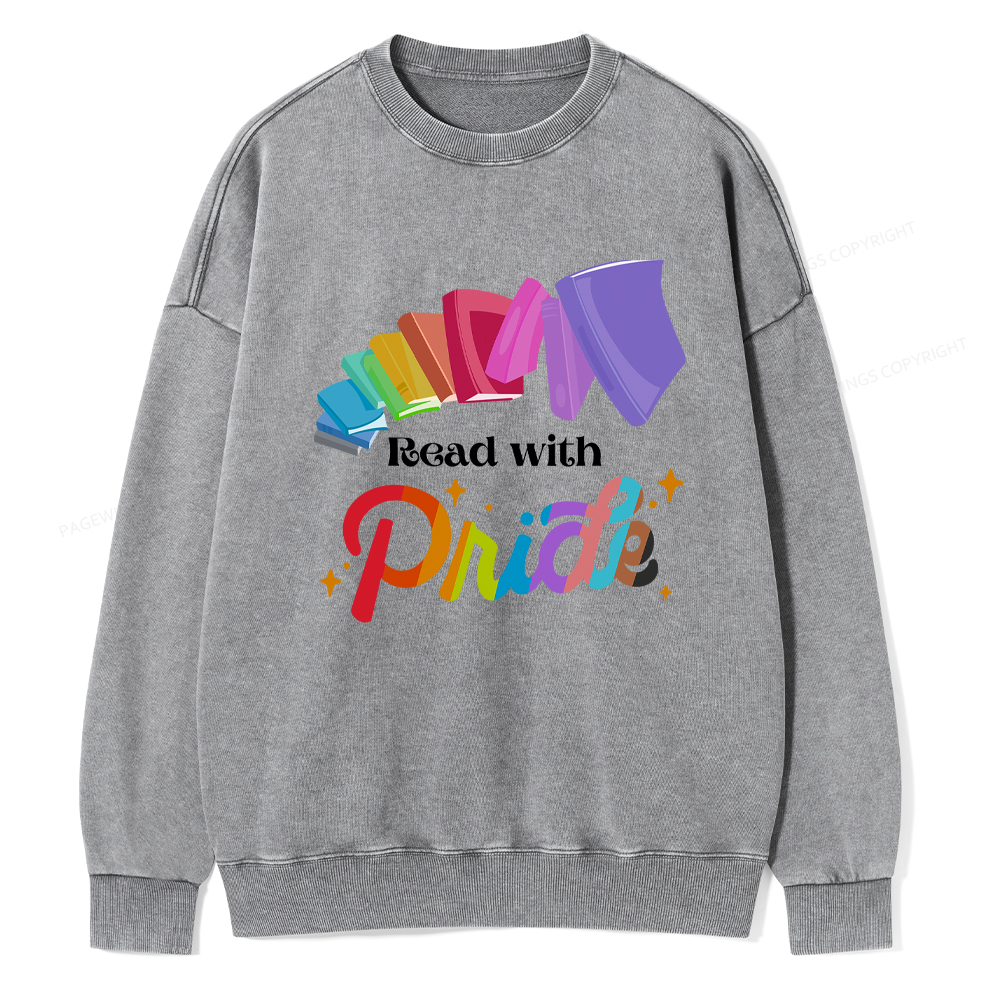 Pagewings Read with Pride Washed Sweatshirt