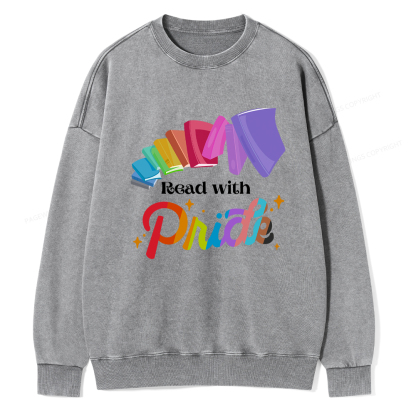 Pagewings Read with Pride Washed Sweatshirt