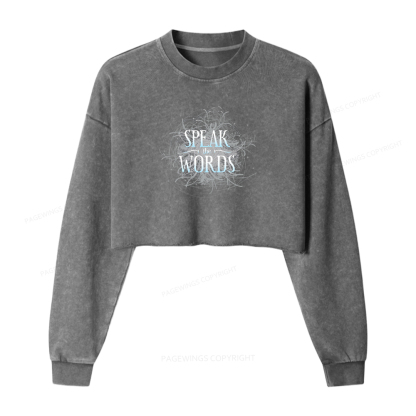 Pagewings Speak The Words Washed Crop Sweatshirt