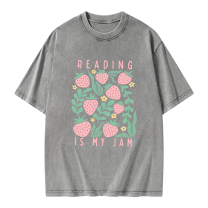 Pagewings Reading Is My Jam Unisex Washed T-shirt