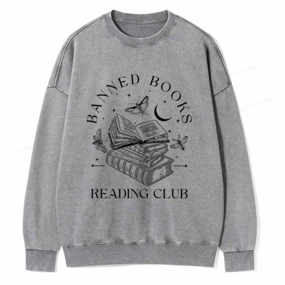 Pagewings Banned Book Reading Club Shirt Unisex Washed Sweatshirt