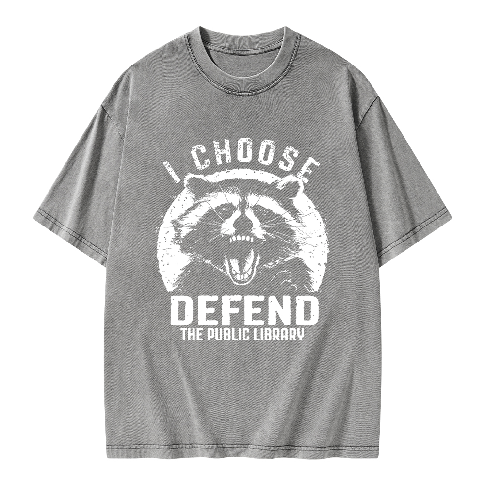 Pagewings I Choose Defend The Public Library Unisex Washed T-shirt
