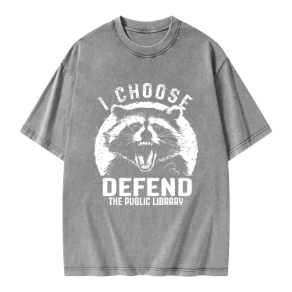Pagewings I Choose Defend The Public Library Unisex Washed T-shirt