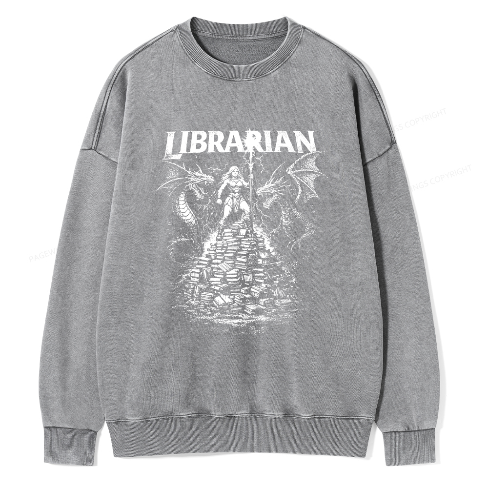 Pagewings Librarian Washed Sweatshirt