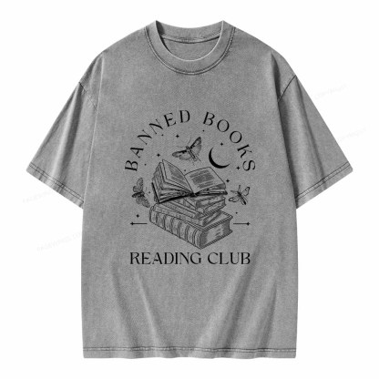 Pagewings Banned Book Reading Club Shirt Unisex Washed T-shirt