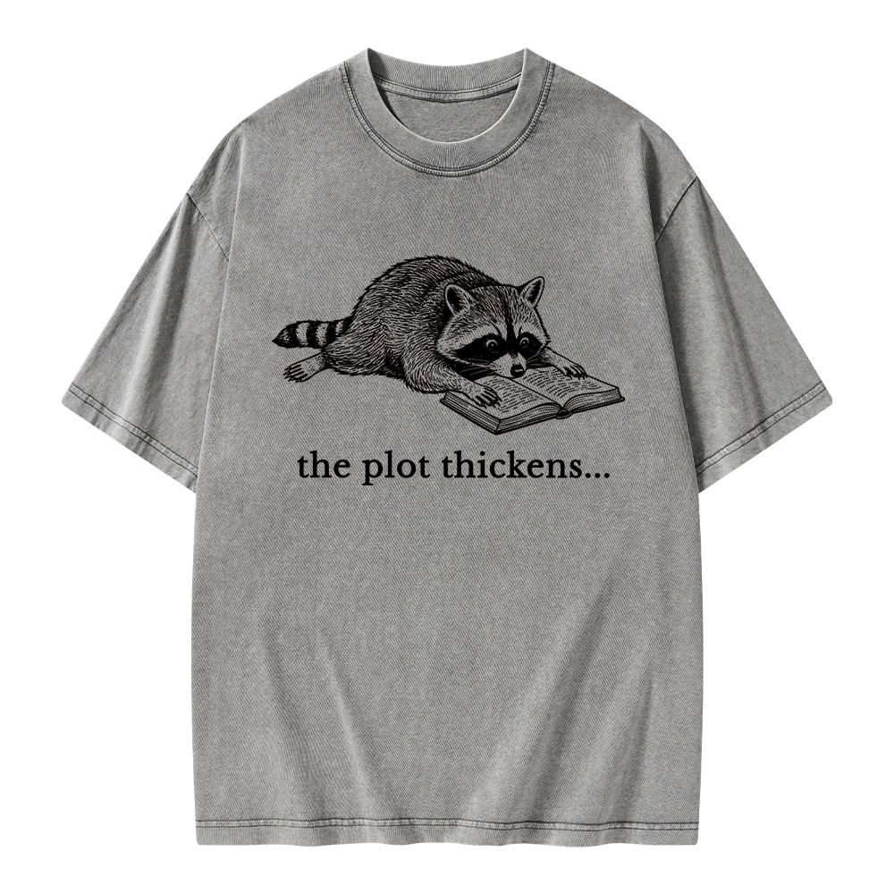 Pagewings The Plot Thickens Unisex Washed T-shirt