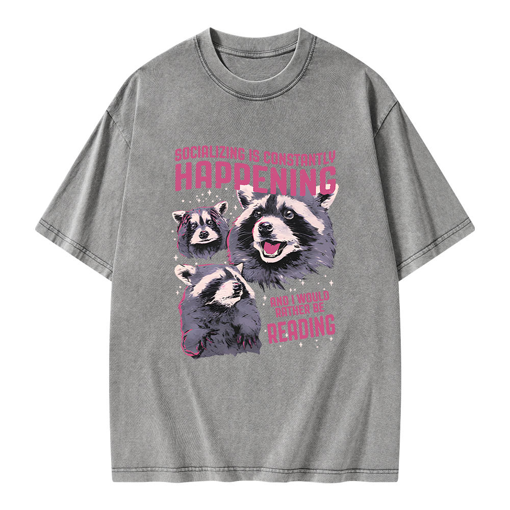 Pagewings And I Would Rather Be Reading Unisex Washed T-shirt