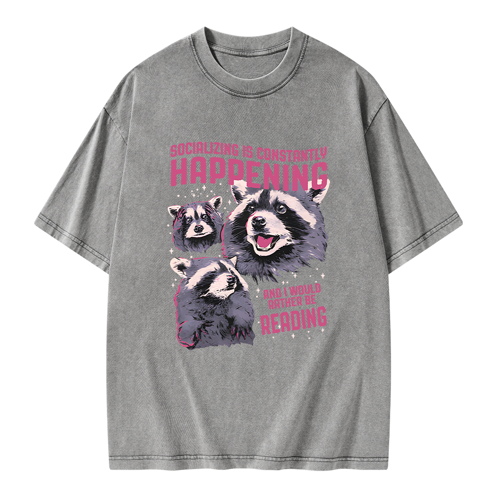 Pagewings And I Would Rather Be Reading Unisex Washed T-shirt