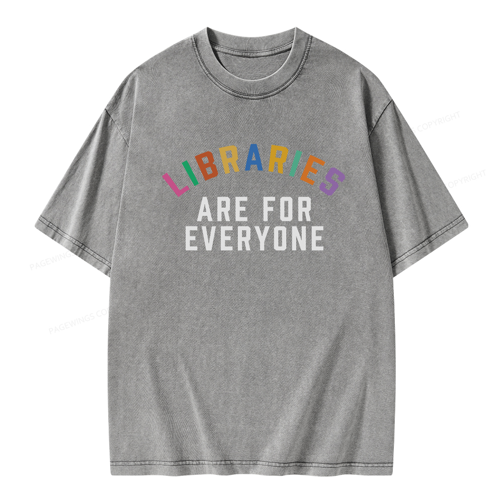 Pagewings Libraries Are For Everyone Unisex Washed T-shirt