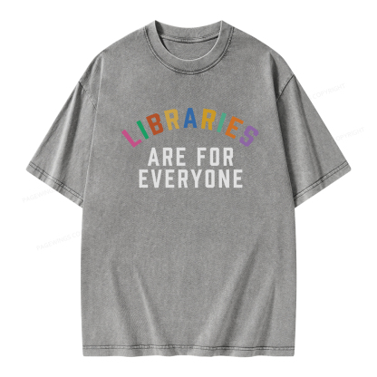 Pagewings Libraries Are For Everyone Unisex Washed T-shirt