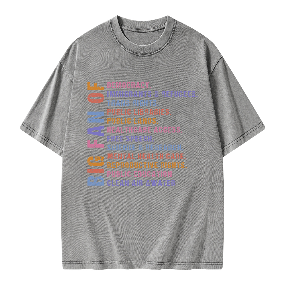 Pagewings Big Fan of Human Rights Unisex Washed T-shirt