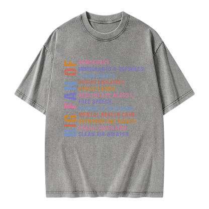 Pagewings Big Fan of Human Rights Unisex Washed T-shirt
