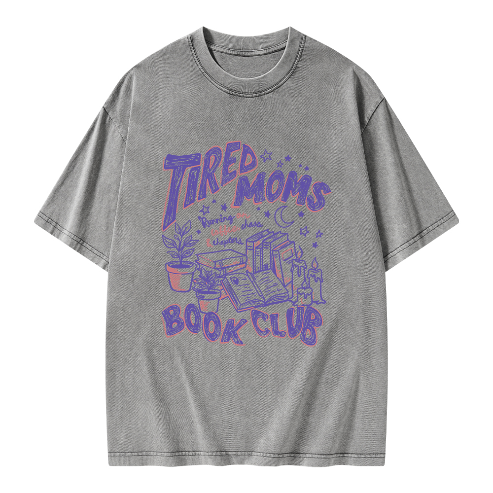 Pagewings Tired Moms Book Club Unisex Washed T-shirt