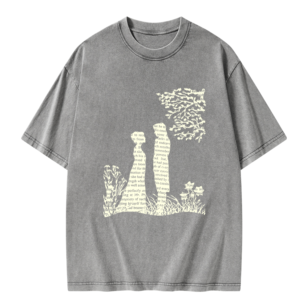 Pagewings Literary Book Lover Unisex Washed T-shirt