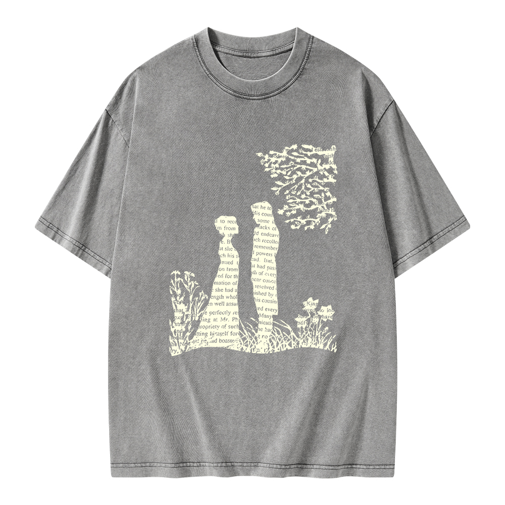 Pagewings Literary Book Lover Unisex Washed T-shirt