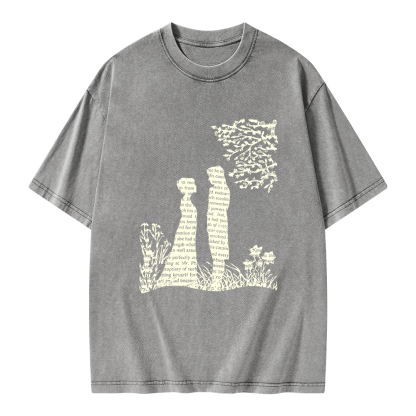 Pagewings Literary Book Lover Unisex Washed T-shirt