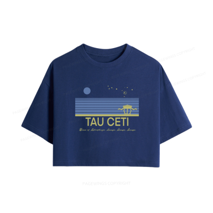 Pagewings Tau Ceti Women Crop Tops
