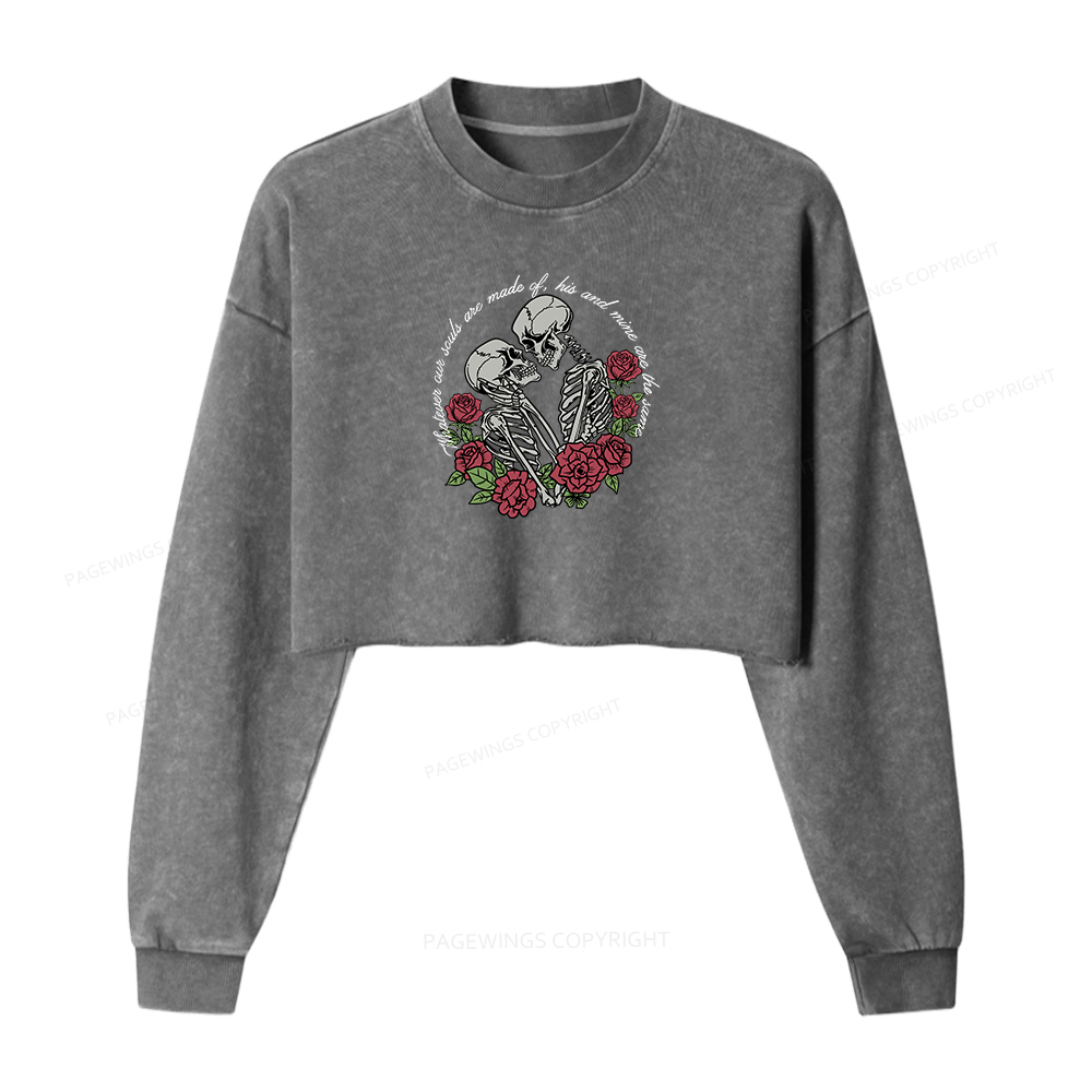 Pagewings Gothic Romance Washed Crop Sweatshirt