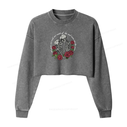 Pagewings Gothic Romance Washed Crop Sweatshirt
