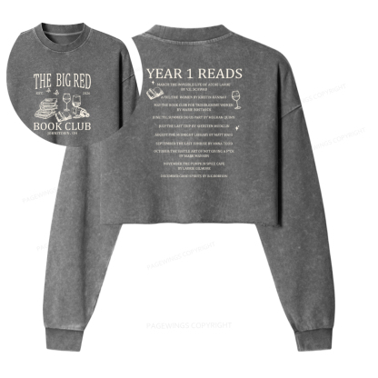 Pagewings Personalized Book Club Washed Crop Sweatshirt