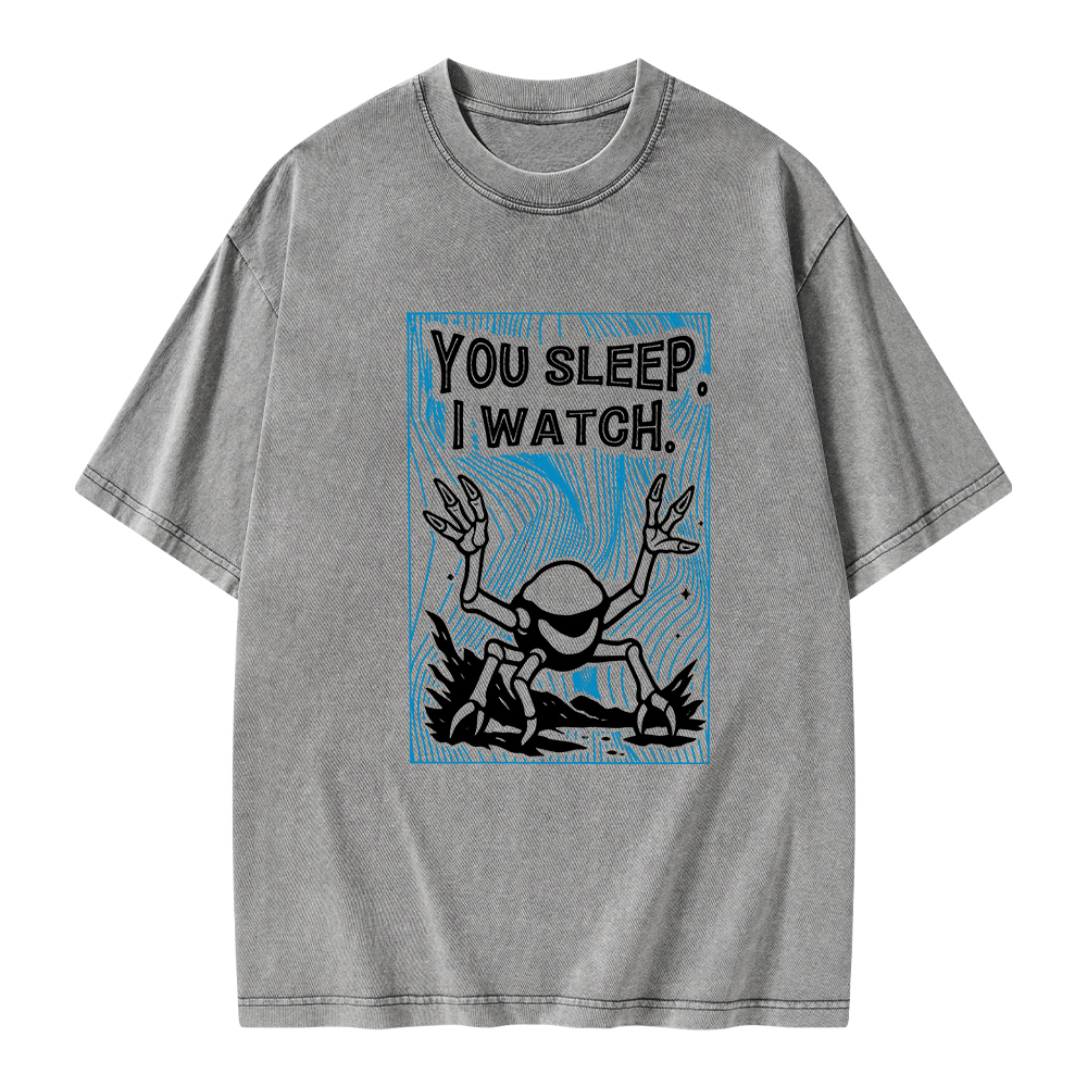 Pagewings You Sleep I Watch Unisex Washed T-shirt