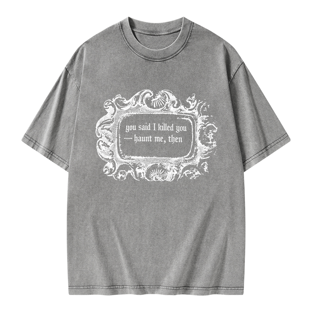 Pagewings Haunt Me Then Unisex Washed T-shirt