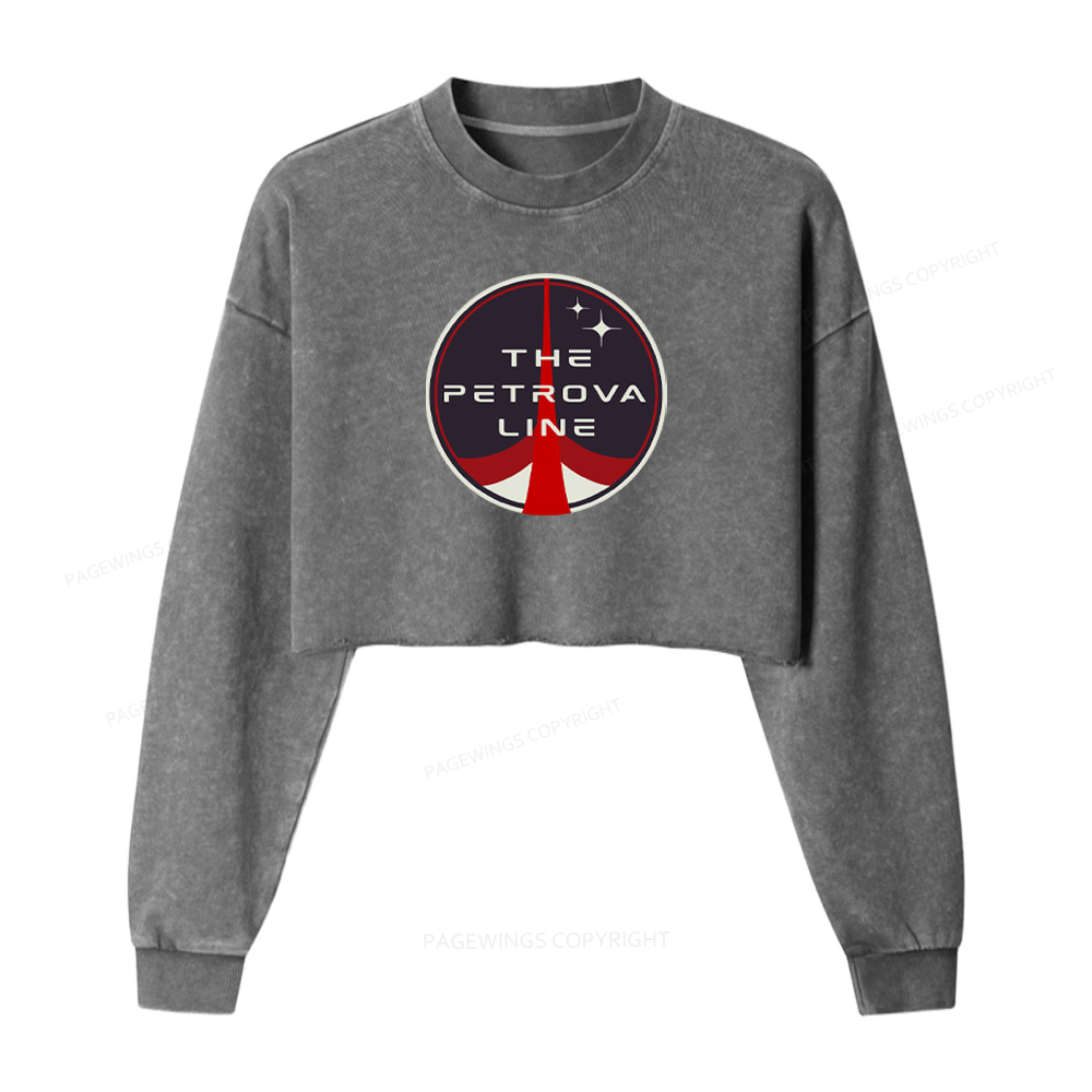 Pagewings Sci-Fi Book Lover Washed Crop Sweatshirt
