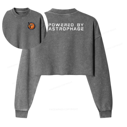 Pagewings Sci-Fi Book Lover Washed Crop Sweatshirt