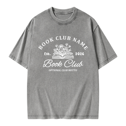 Pagewings Personalized Book Club Unisex Washed T-shirt