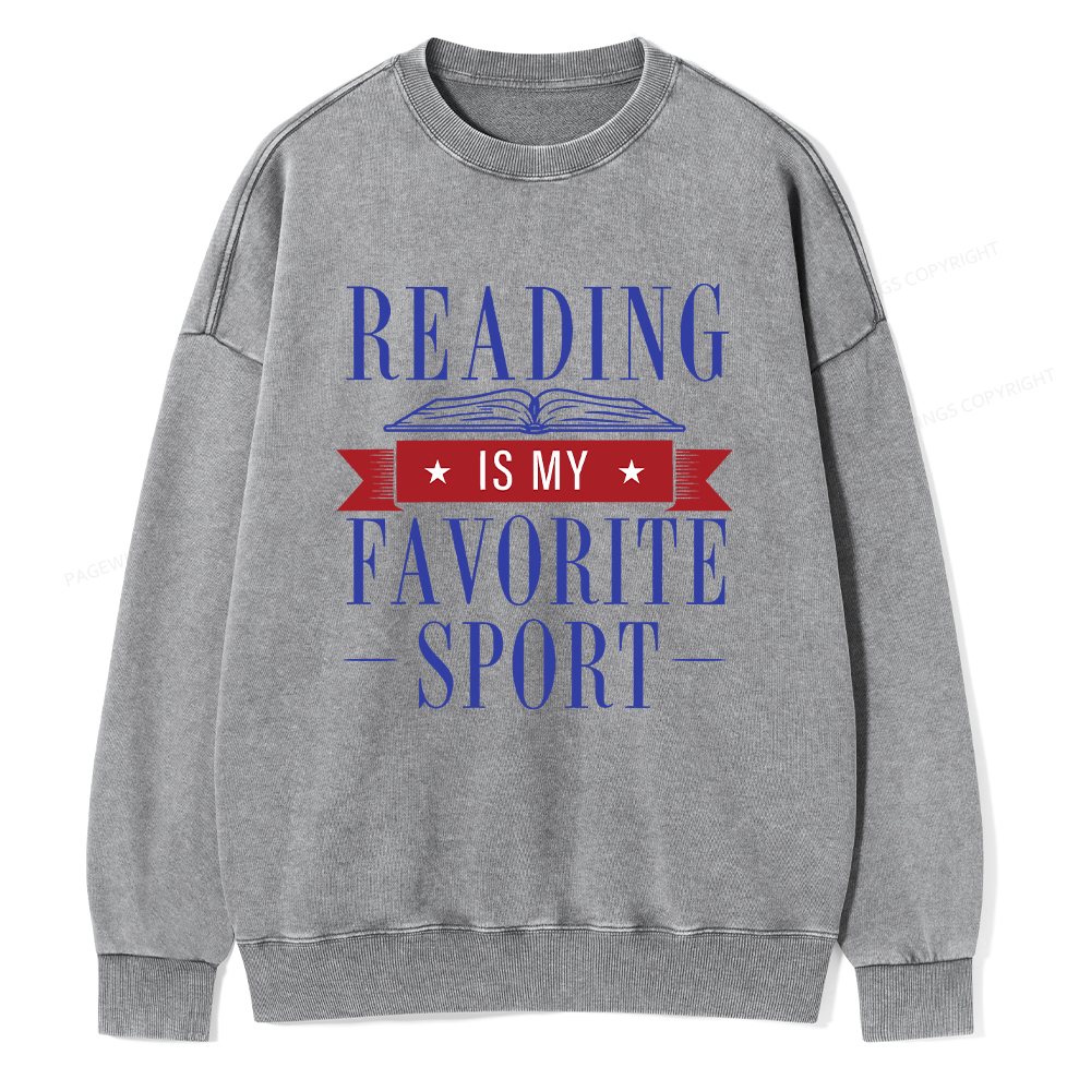 Pagewings Reading Is My Favorite Sport Washed Sweatshirt