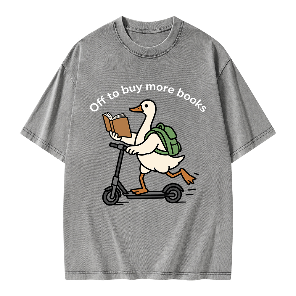 Pagewings Off to Buy More Books Unisex Washed T-shirt