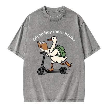 Pagewings Off to Buy More Books Unisex Washed T-shirt