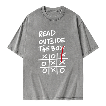 Pagewings Read Outside The Box Unisex Washed T-shirt