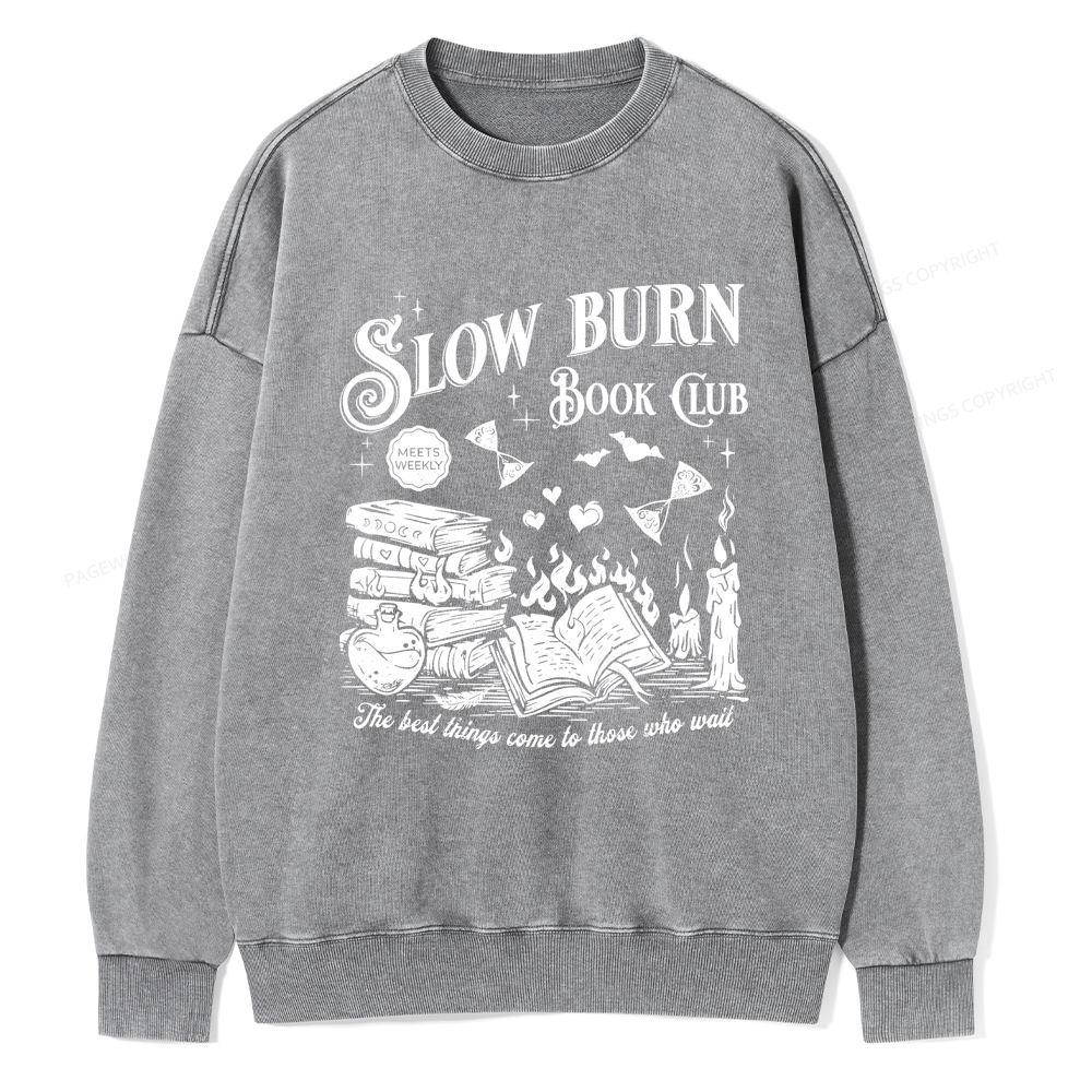 Pagewings Slow Burn Book Club Washed Sweatshirt
