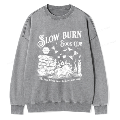 Pagewings Slow Burn Book Club Washed Sweatshirt