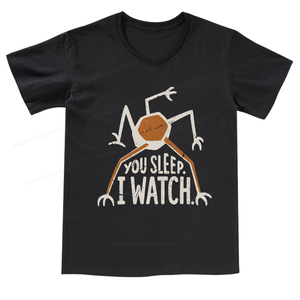 Pagewings You Sleep I Watch V-neck T-shirt