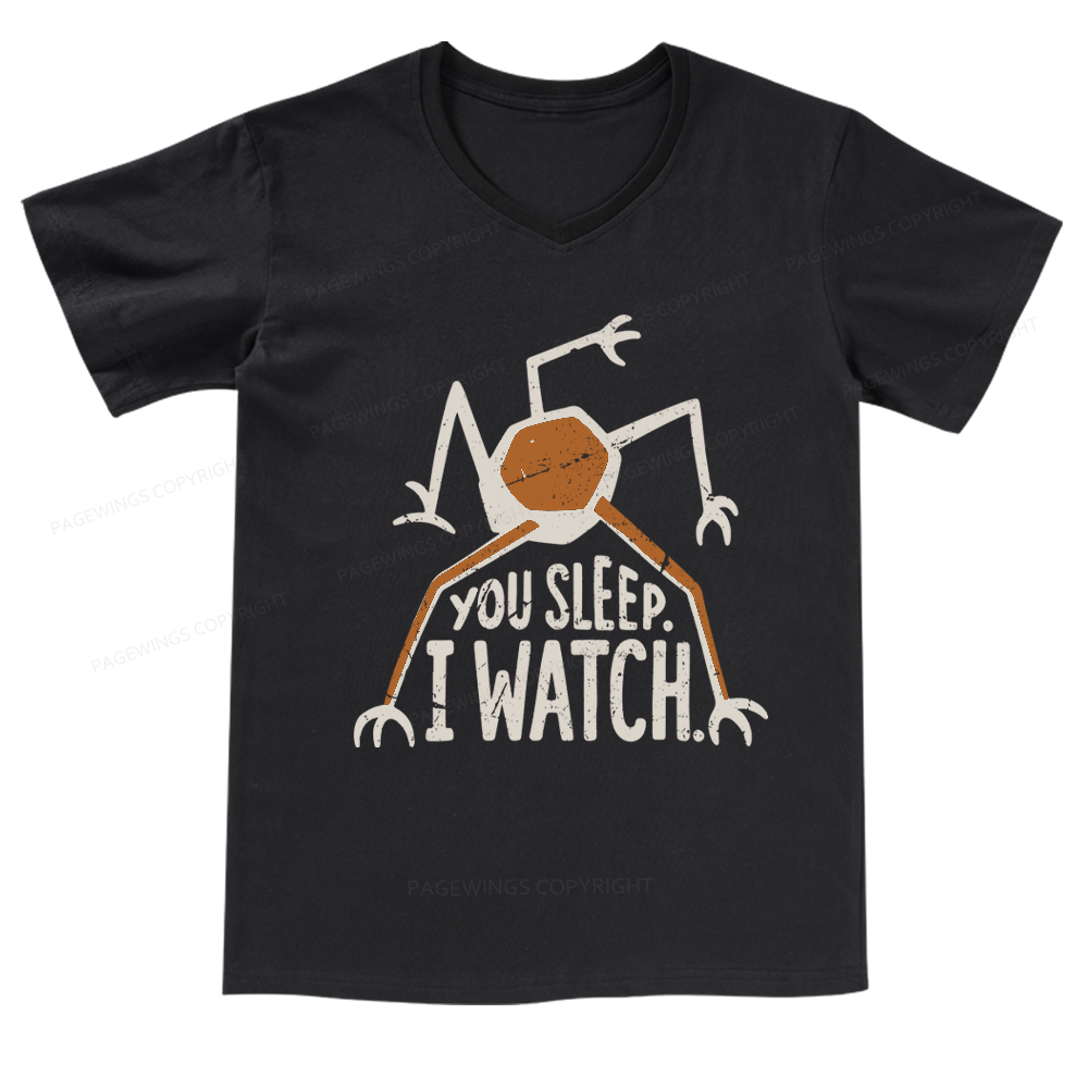 Pagewings You Sleep I Watch V-neck T-shirt