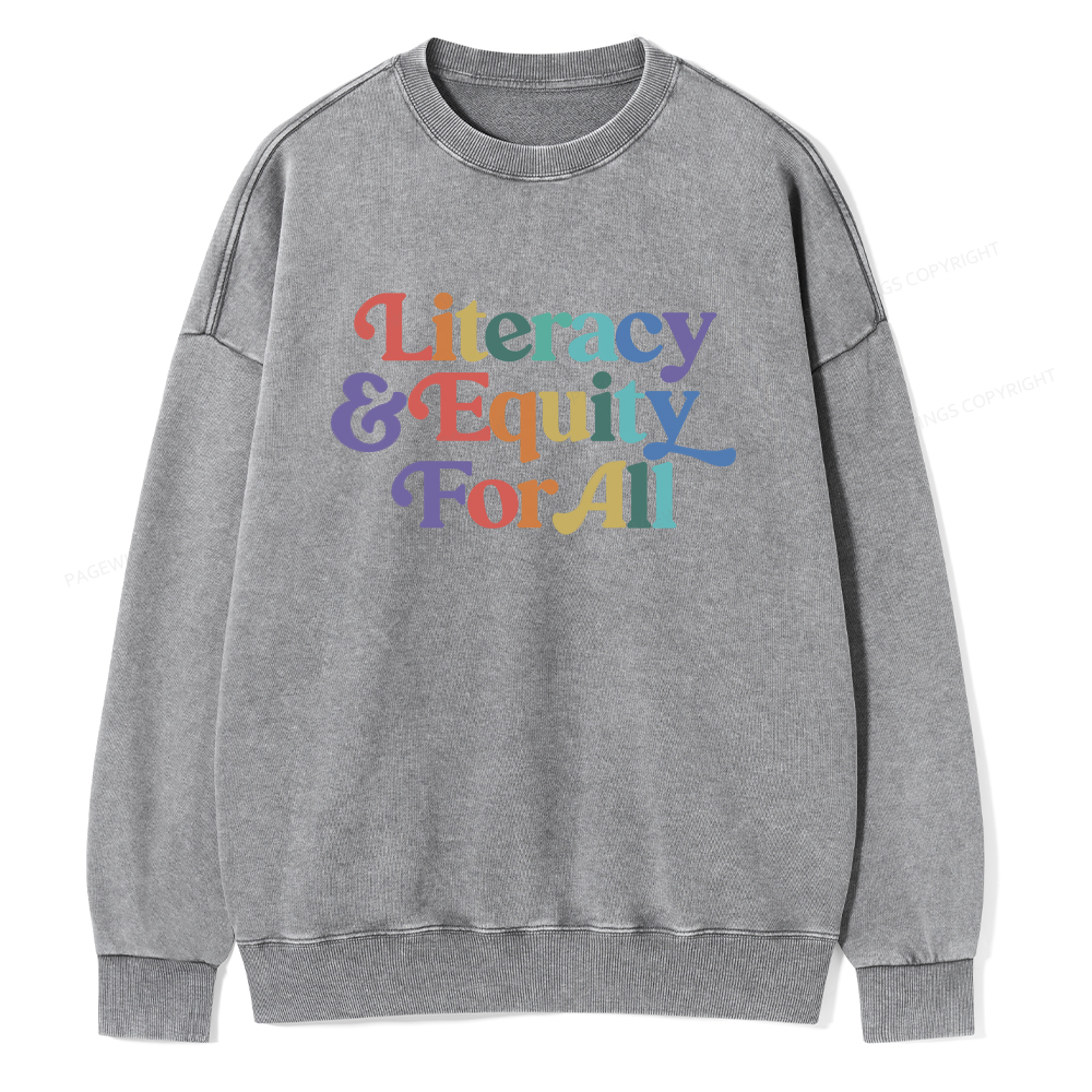 Pagewings Literacy & Equity For All Unisex Washed Sweatshirt
