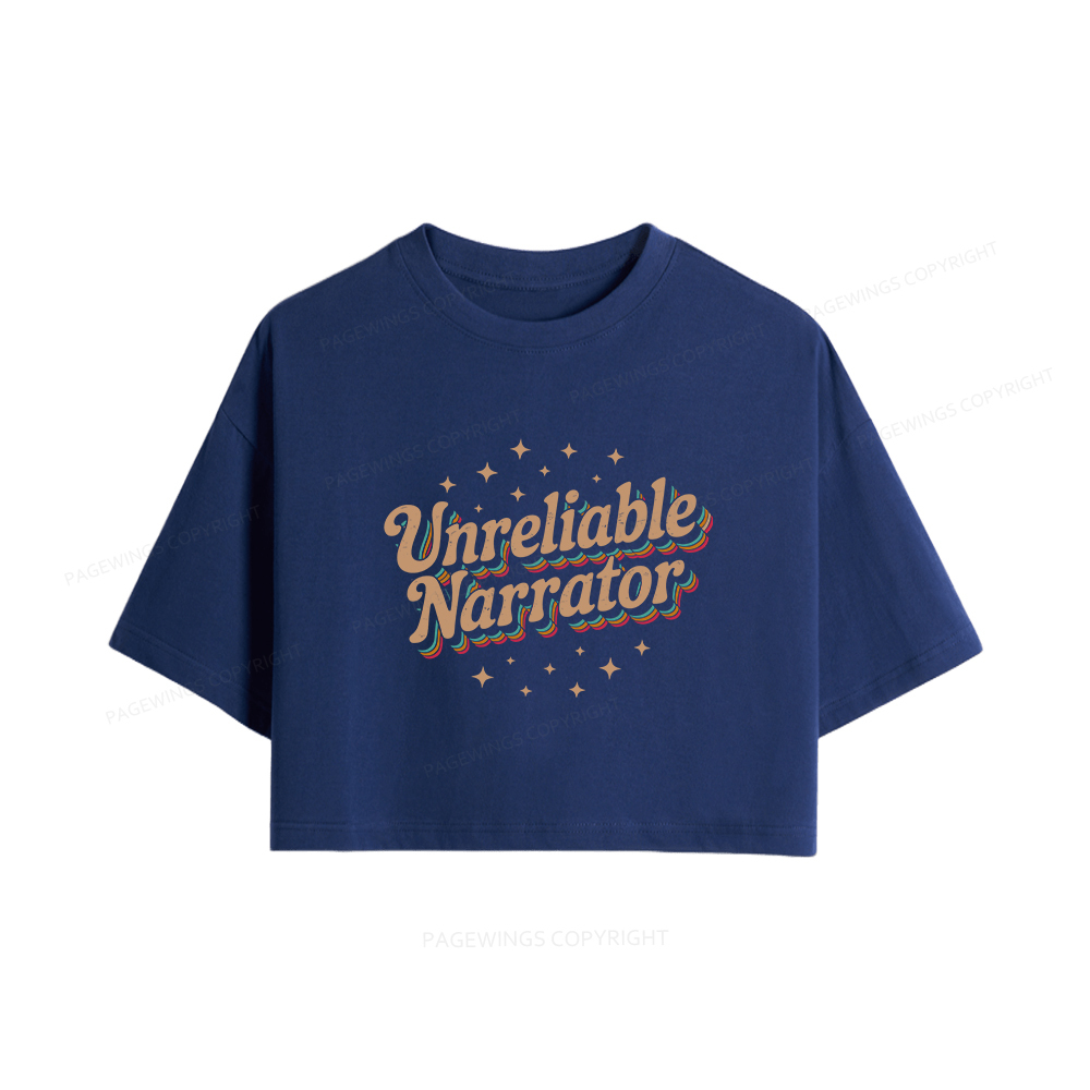 Pagewings Unreliable Narrator Women Crop Tops