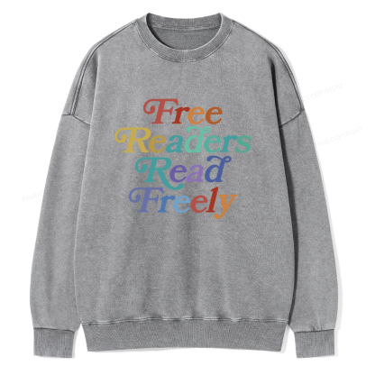  Pagewings Free Readers Read Freely Unisex Washed Sweatshirt