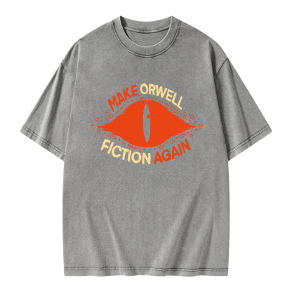 Pagewings Make Orwell Fiction Again Unisex Washed T-shirt