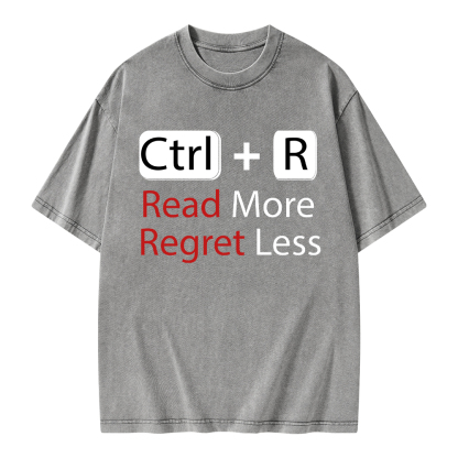 Pagewings Read More Regret Less Unisex Washed T-shirt