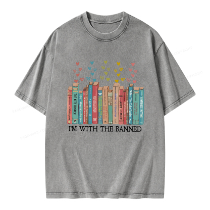 Pagewings I'm With The Banned Unisex Washed T-shirt