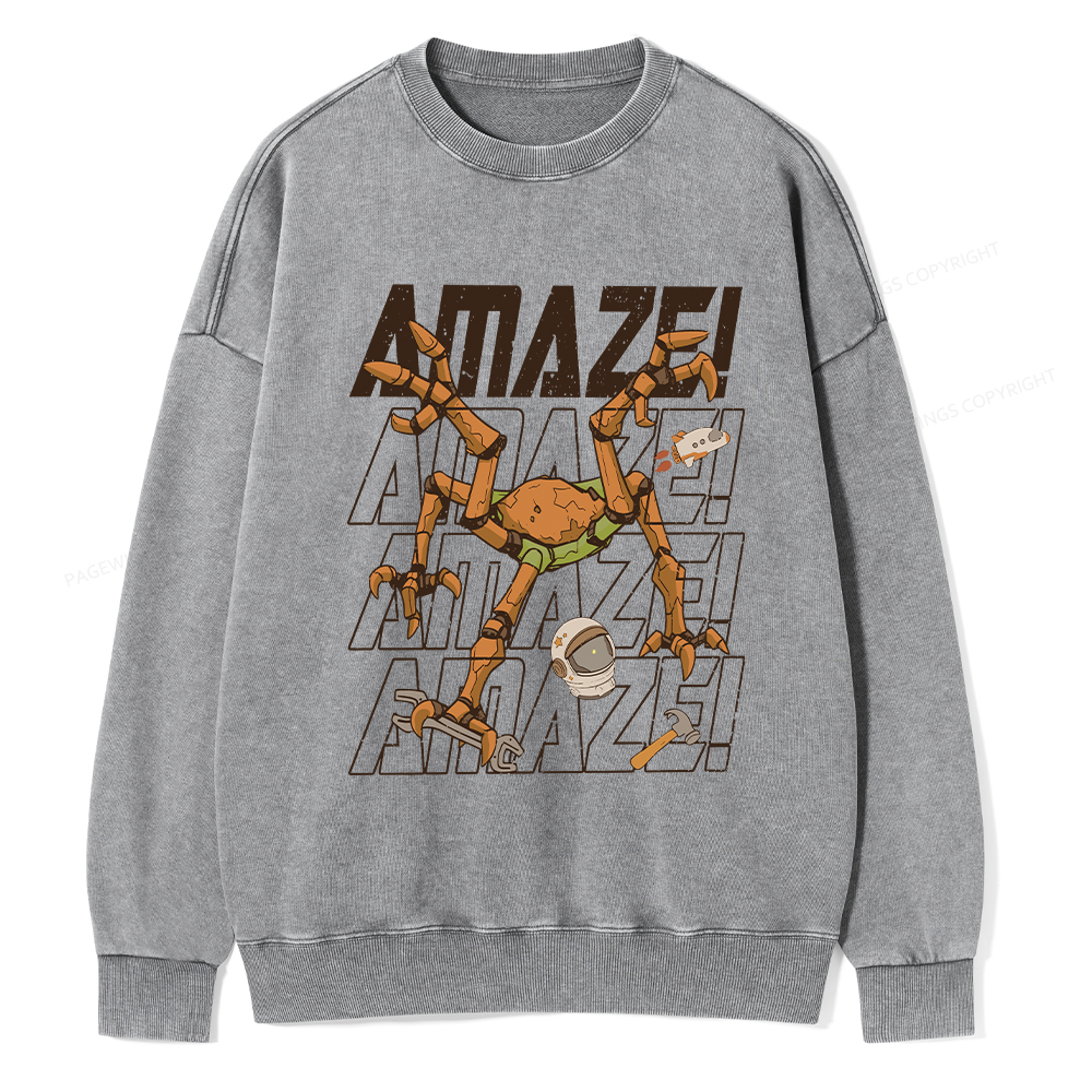 Pagewings AmazeSci Fi Reader Unisex Washed Sweatshirt