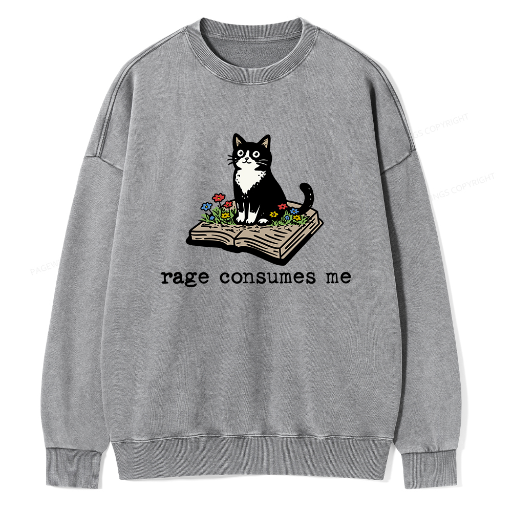 Pagewings Rage Consumes Me Unisex Washed Sweatshirt