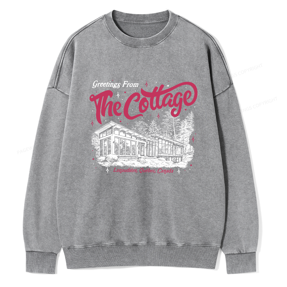 Pagewings Coming To The Cottage Unisex Washed Sweatshirt