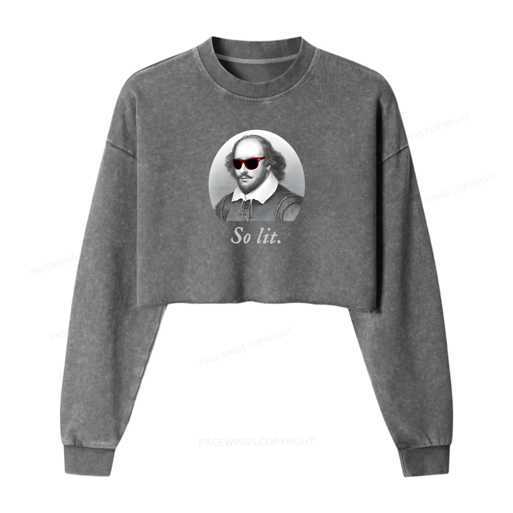 Pagewings So Lit Washed Crop Sweatshirt