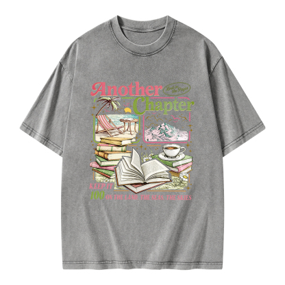 Pagewings One More Chapter Bookish Unisex Washed T-shirt