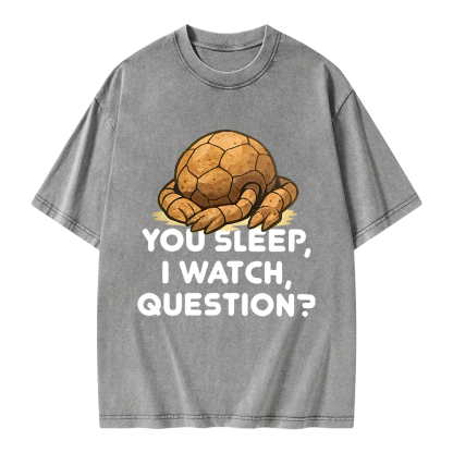 Pagewings You Sleep I Watch Question Unisex Washed T-shirt