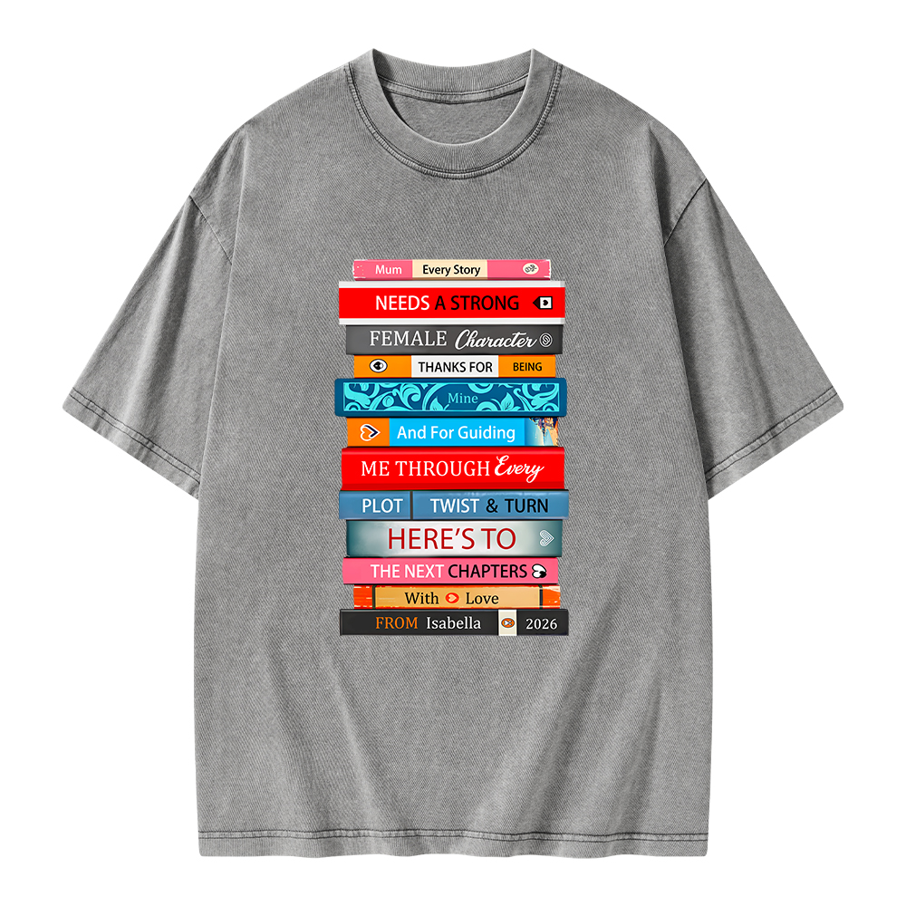 Pagewings Personalised Books Mother's Day Unisex Washed T-shirt